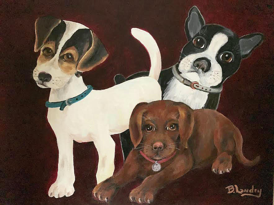 Puppy Love Painting by Barbara Landry