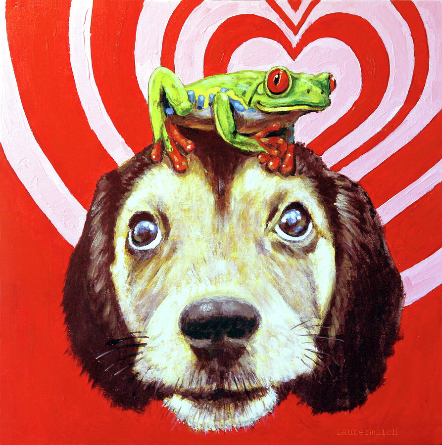 Puppy Love Painting by John Lautermilch
