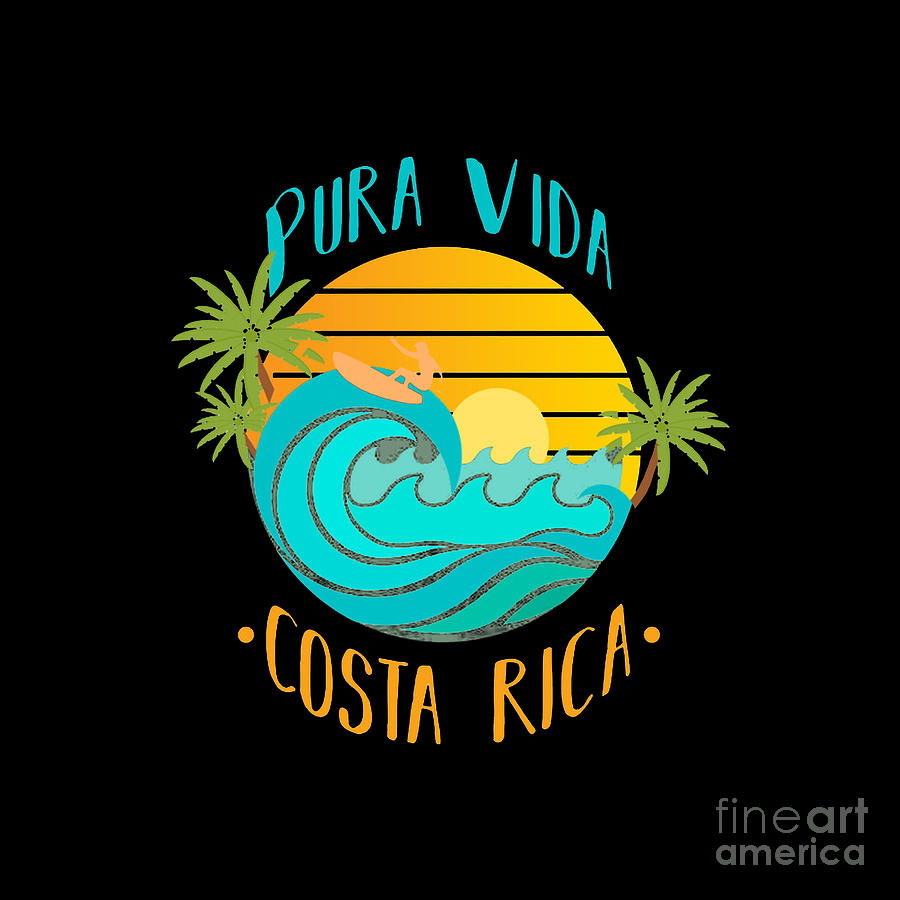 Pura Vida Costa Rica Souvenirs Gift Drawing by Daniel M Clark - Fine ...