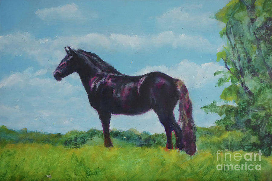 Horse Painting - Purdues High Roller by Karen Brenner
