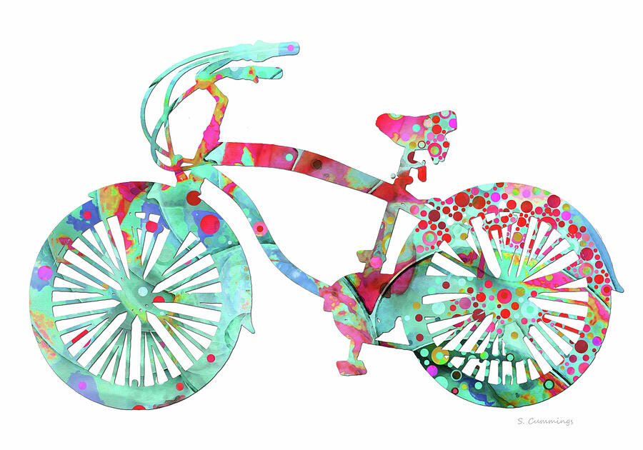 Pure Enchantment Bicycle Beach Cruiser Bike Art Painting by Sharon Cummings