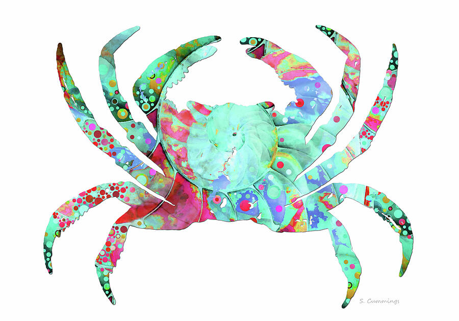 Pure Enchantment Crab Beach Life Art Painting by Sharon Cummings