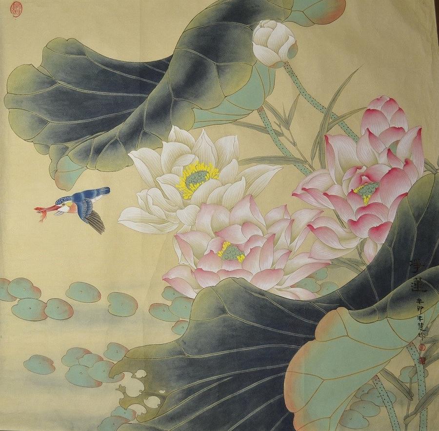 Pure Lotus No.2 Painting by HuiZhen Zhang Pure Lotus No.2 Painting by HuiZhen Zhang