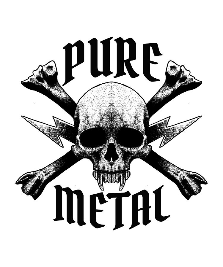 Skull Digital Art - Pure Metal Skull by Me