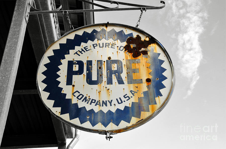 Pure Oil Company sign fine art Photograph by David Lee Thompson