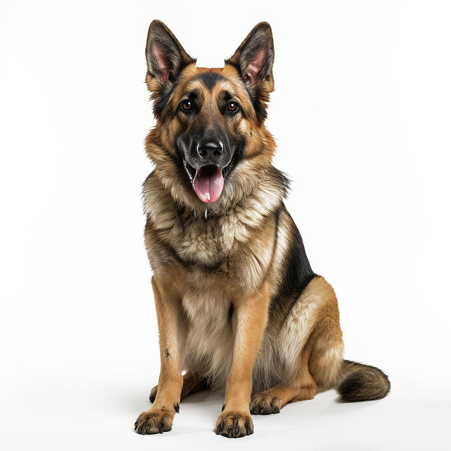 Dog Photograph - Purebred German Shepherd Dog Isolated Looking Forward by Good Focused
