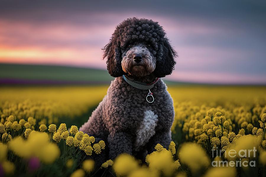 Purebred Poodle Canine Patiently Awaits Its Next Adventure Amids Photograph by Joaquin Corbalan