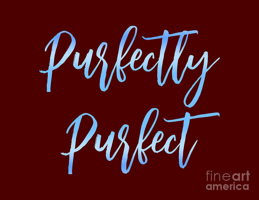 Purfectly Purfect, Cute, Cat, T-shirt, Christmas, Gift Idea, Birthday, Present, Blue, Digital Art by David Millenheft