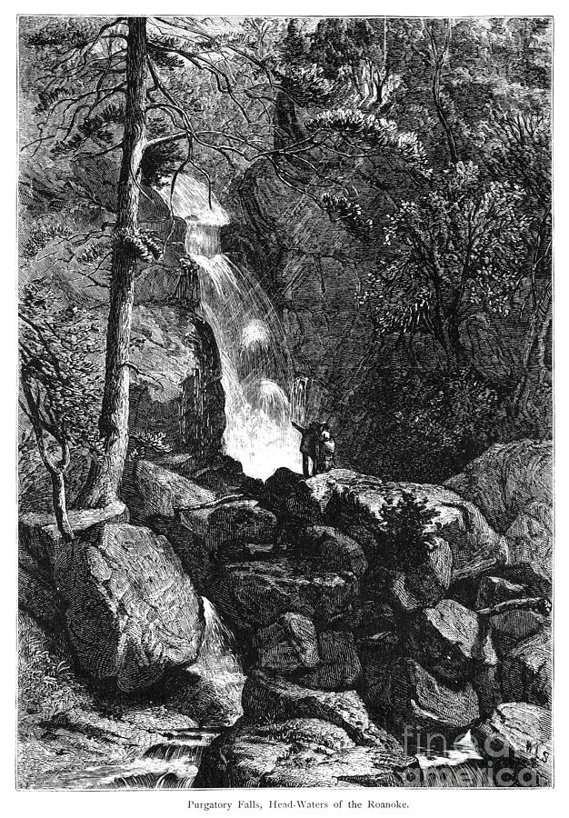 Purgatory Falls, Virginia Drawing by William L Sheppard