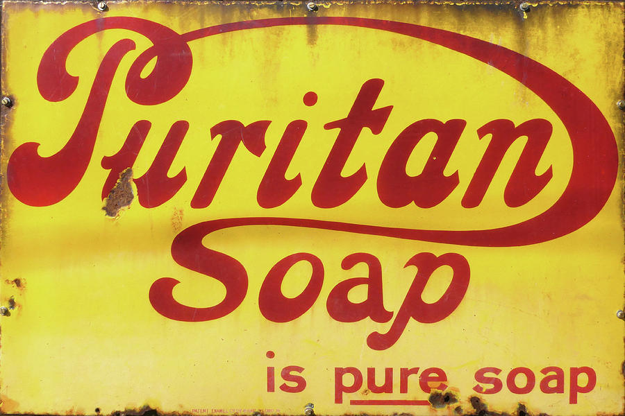 Puritan Soap, Vintage Enamel Sign Mixed Media