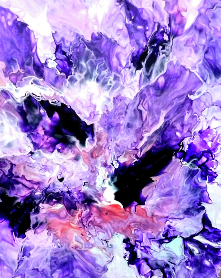 Purple Abstract Painting by Anna Adams
