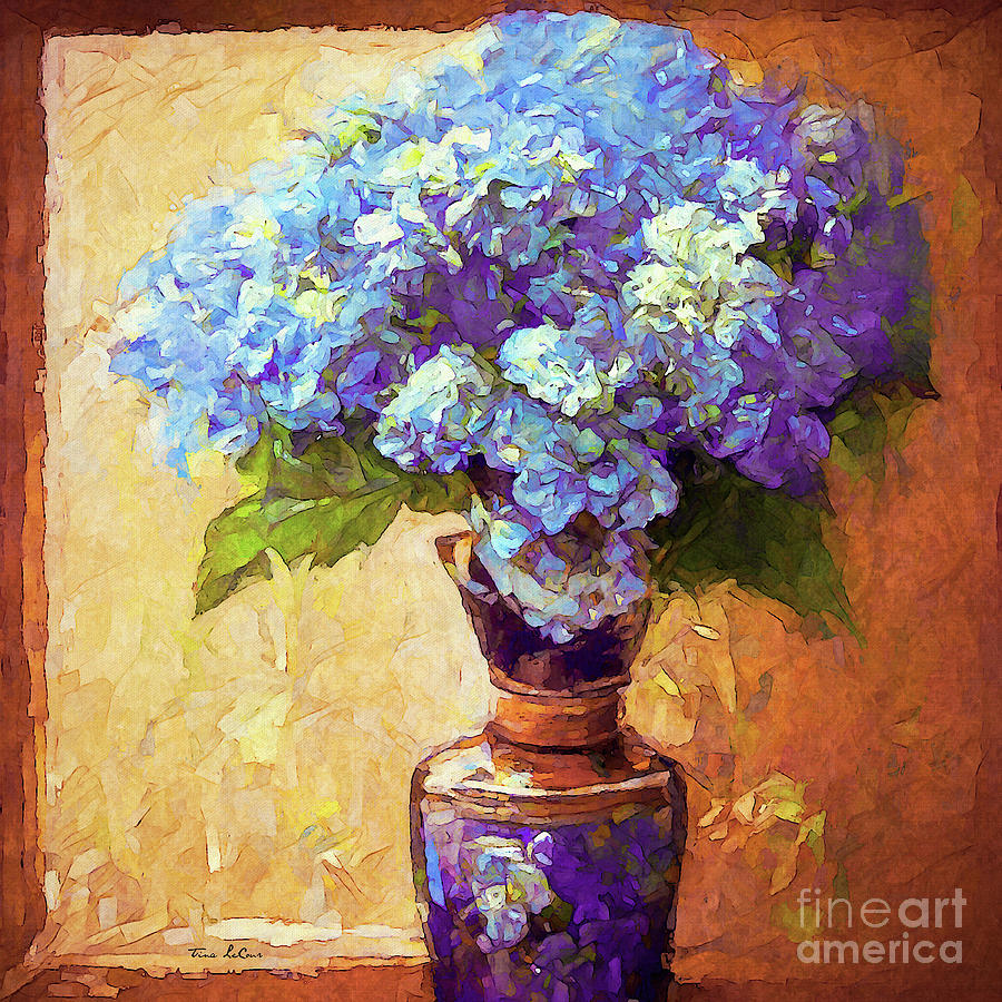 Purple And Blue Hydrangeas Painting By Tina Lecour 