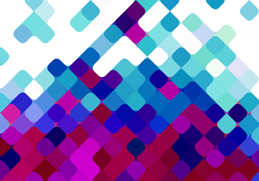 Purple and blue seamless diagonal square pattern background design Photograph by Oxygen