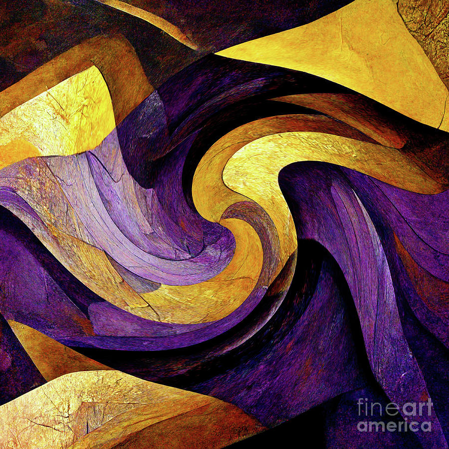 Purple And Gold Abstract 2 Painting by Tina LeCour