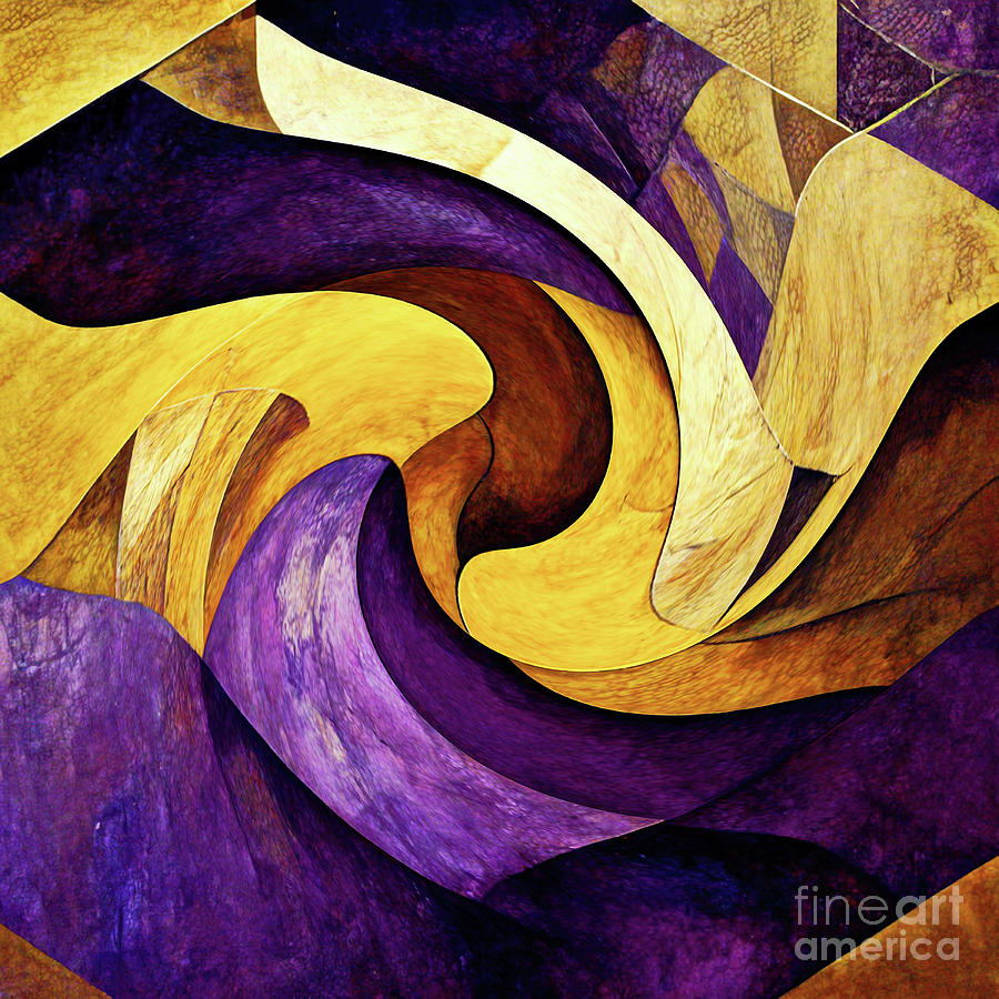 Purple And Gold Abstract Painting by Tina LeCour