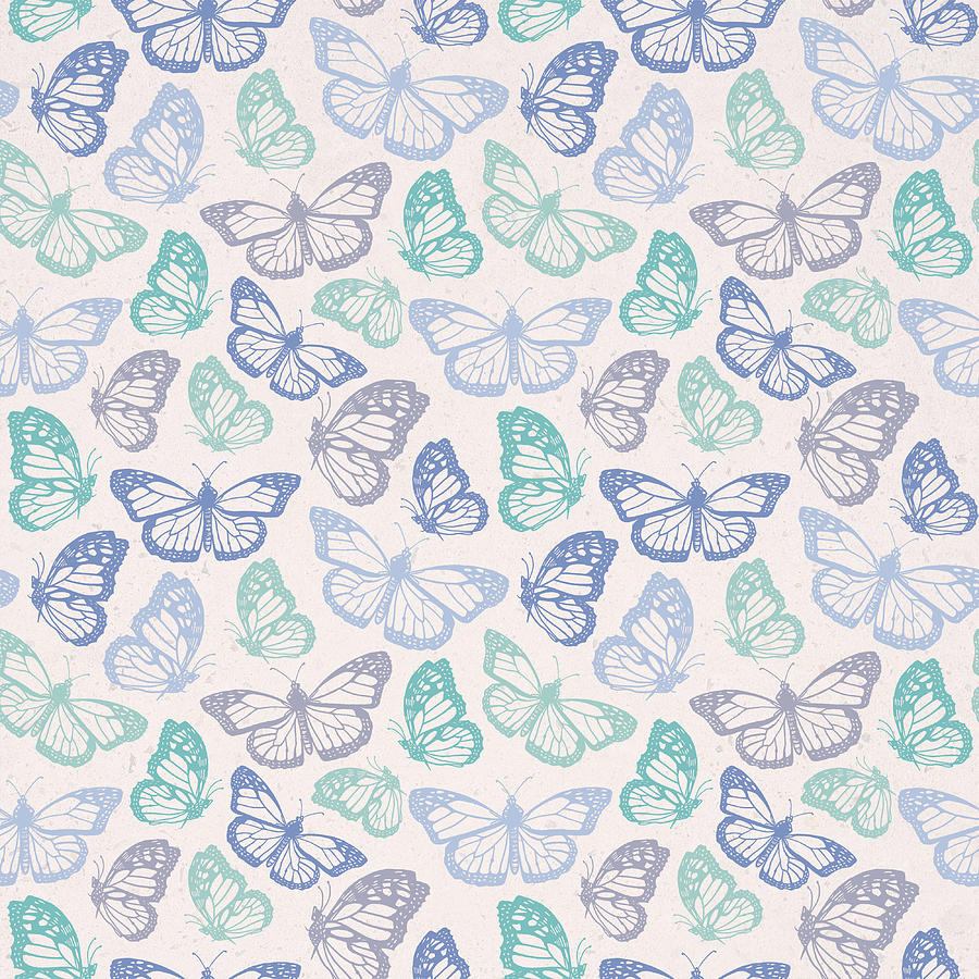 Purple and Green Butterfly Pattern Digital Art by Lauren Ullrich - Fine ...