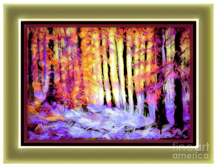 Purple and Pine Pastel by Shirley Moravec