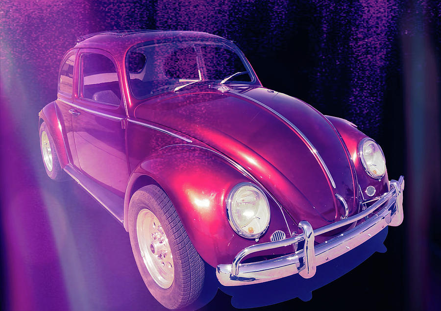 Purple and red Volkswagen  Photograph by Cathy Anderson