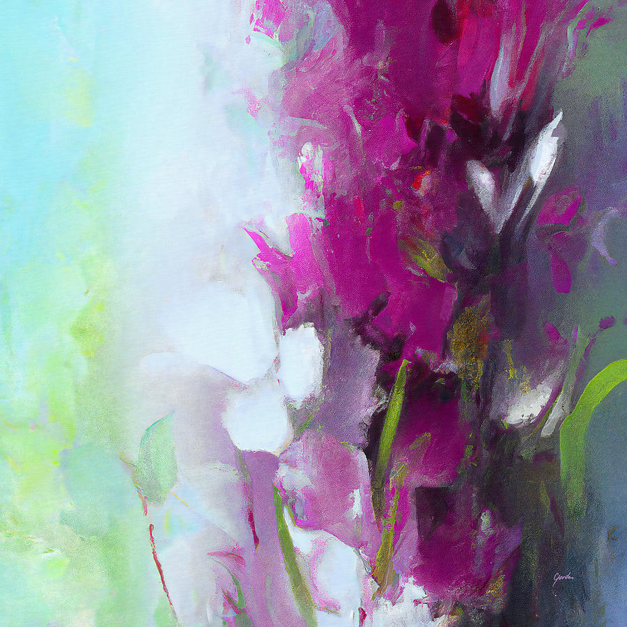 Purple And White Abstract Flowers - Abstract Floral Painting #31 Painting by iAbstractArt