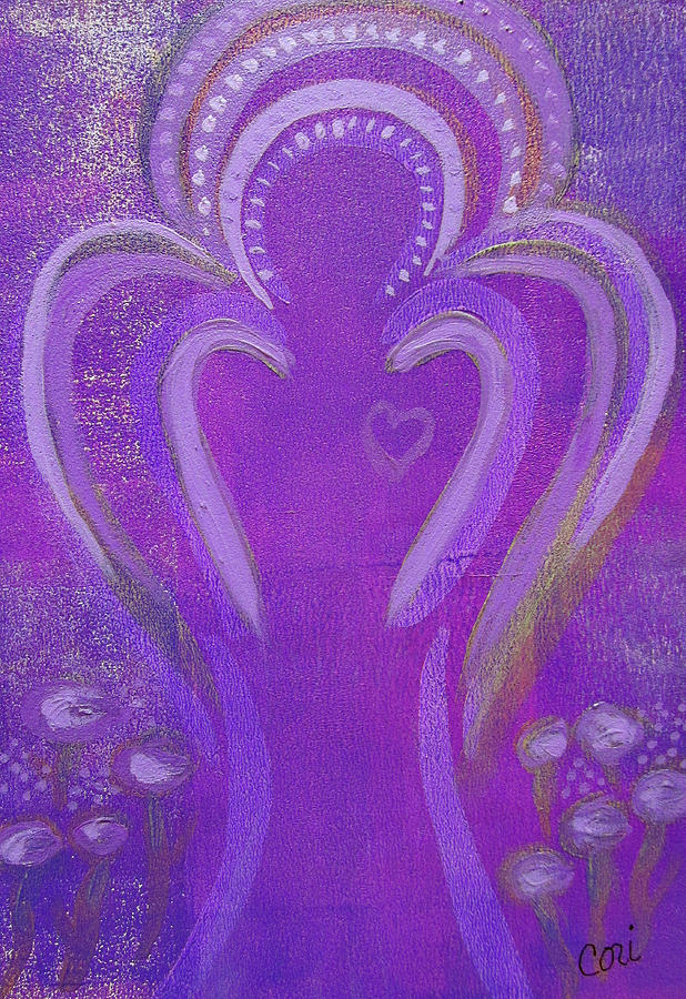 Purple Angel Painting by Corinne Carroll