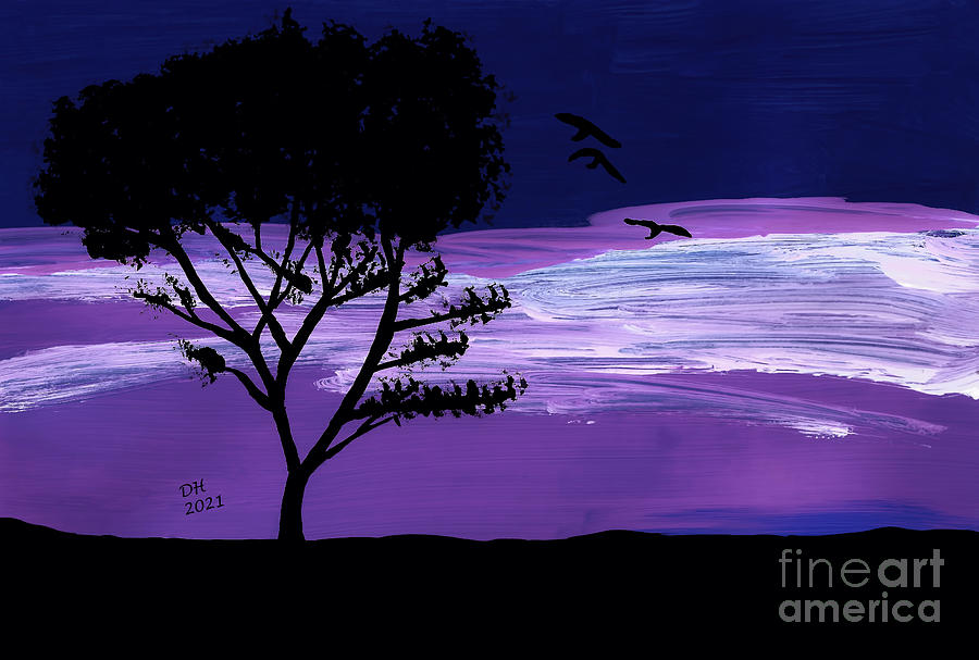 Purple At Twilight Painting by D Hackett