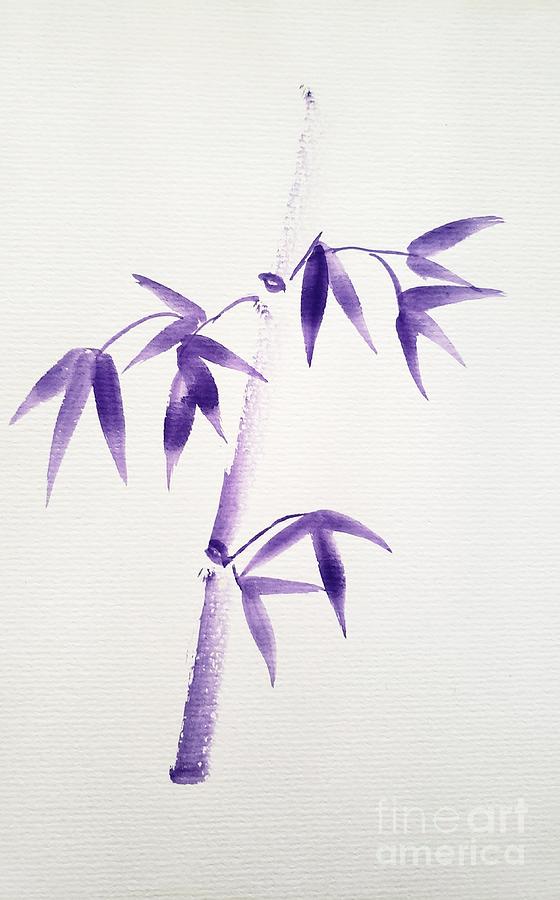 Purple Bamboo Painting by Margaret Welsh Willowsilk
