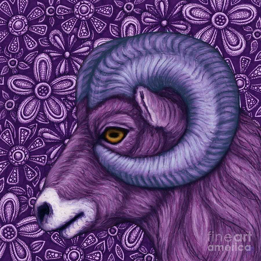 Purple Bighorn Floral Painting by Amy E Fraser
