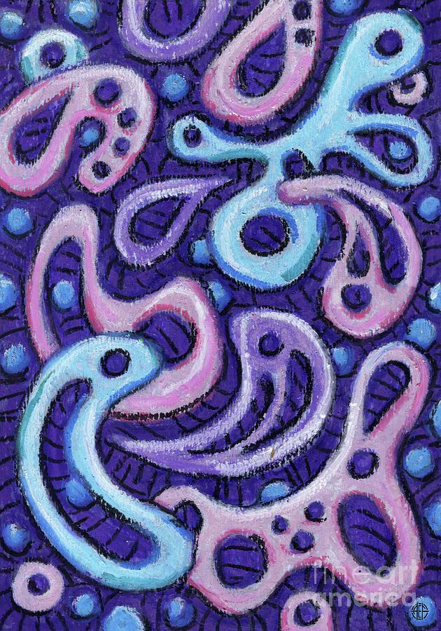 Purple Blobby Friends Painting by Amy E Fraser