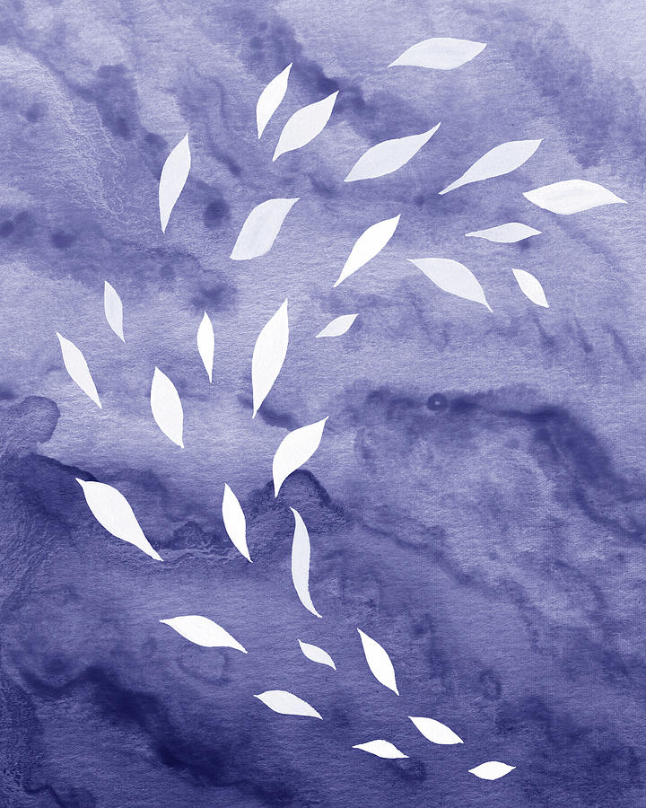 Purple Blue Abstract Very Peri Floral Pattern Decor Design XX Painting by Irina Sztukowski