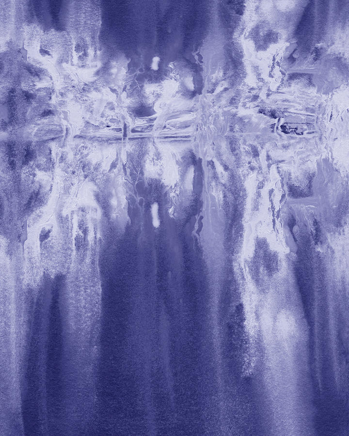 Purple Blue Abstract Very Peri Watercolor Surface Texture Decor Design I Painting by Irina Sztukowski