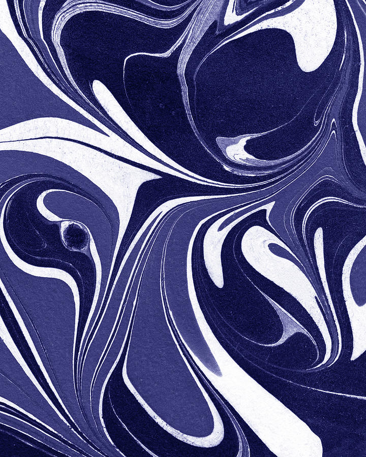 Purple Blue Abstract Very Peri Watercolor Surface Texture Decor Design VII Painting by Irina Sztukowski