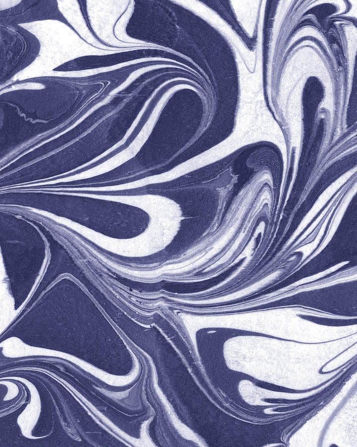 Purple Blue Abstract Very Peri Watercolor Surface Texture Decor Design X Painting by Irina Sztukowski