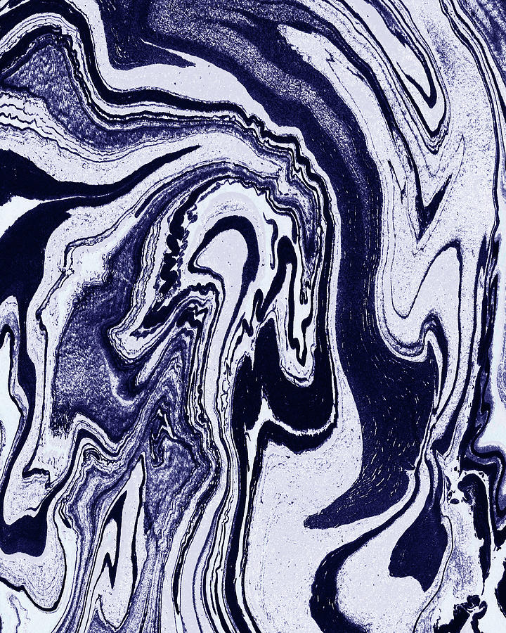 Purple Blue Abstract Very Peri Watercolor Surface Texture Decor Design XXX Painting by Irina Sztukowski