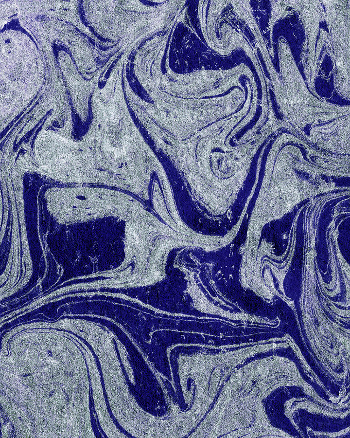 Purple Blue Abstract Very Peri Watercolor Surface Texture Decor Design XXXVIII Painting by Irina Sztukowski