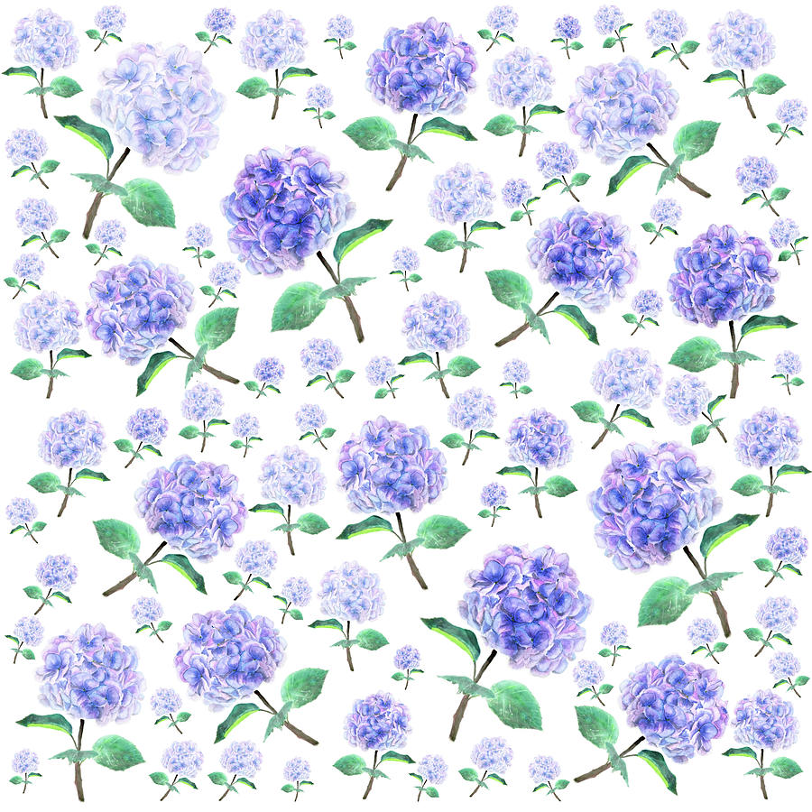 Purple Blue Hydrangea Pattern, Painting by Color Color - Pixels