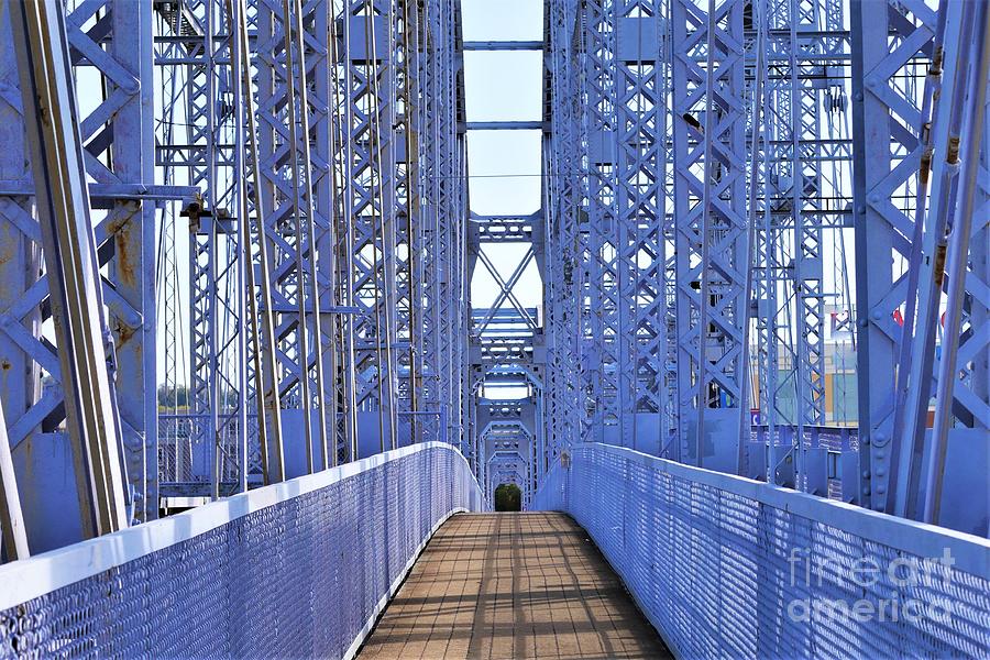 Cincinnati Photograph - Purple Bridge Walkway - Cincy Newport Series by Lee Antle