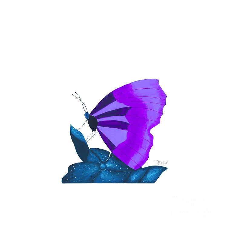 Purple Butterfly Painting by Lisa Senette