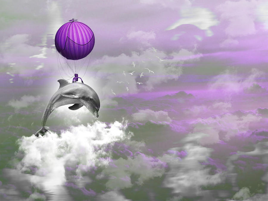 Purple Candy Air Balloon Ride Mixed Media by Marvin Blaine