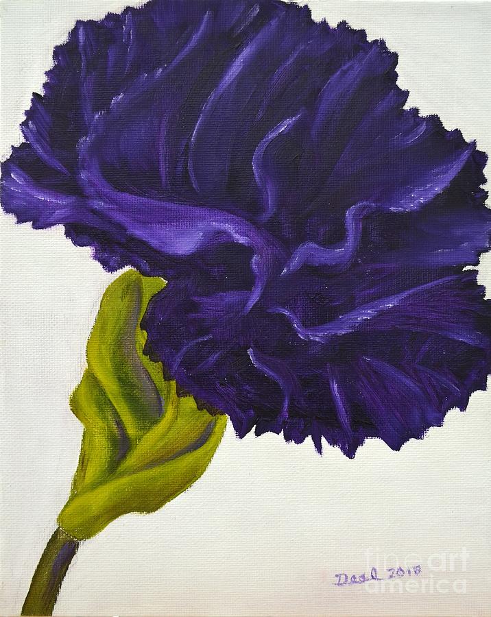 Purple Carnation Painting by Mary Deal