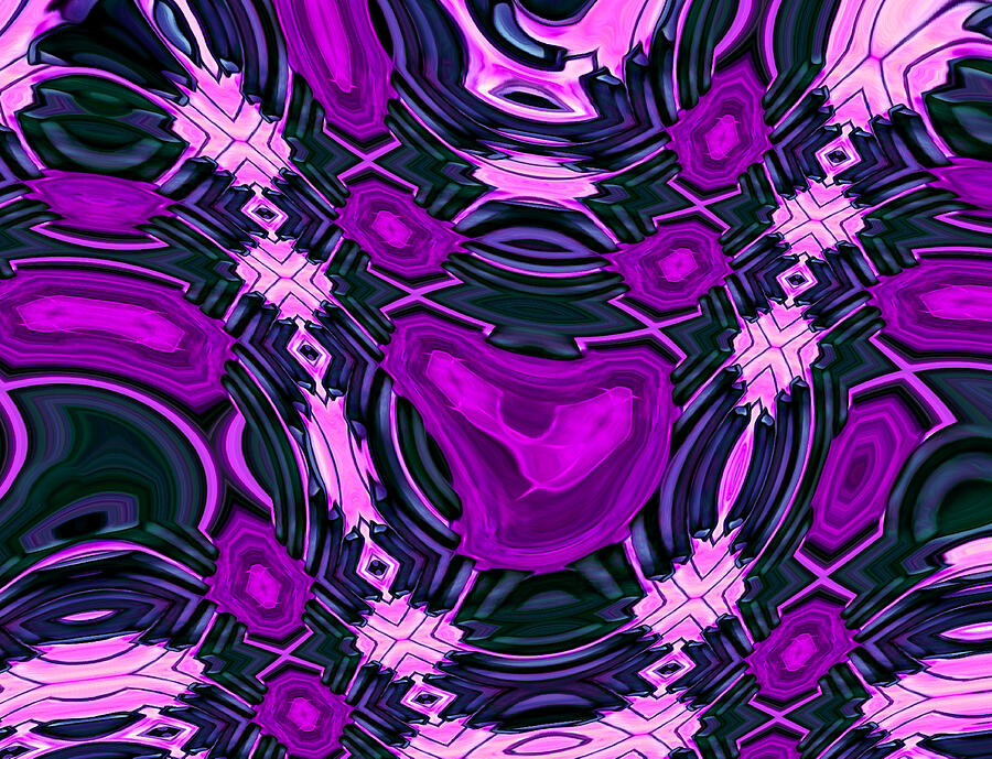 Purple Chain Links Digital Art by Ronald Mills