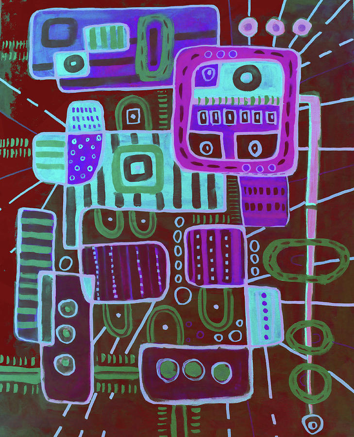 Purple Chaos Painting by Nancy Merkle
