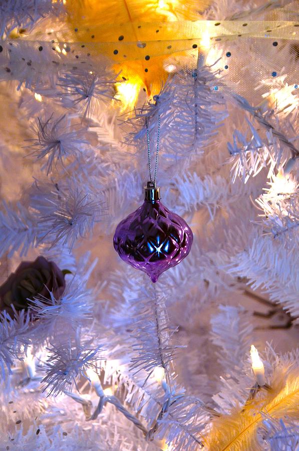 - Purple Christmas Ornaments Photograph by THERESA Nye