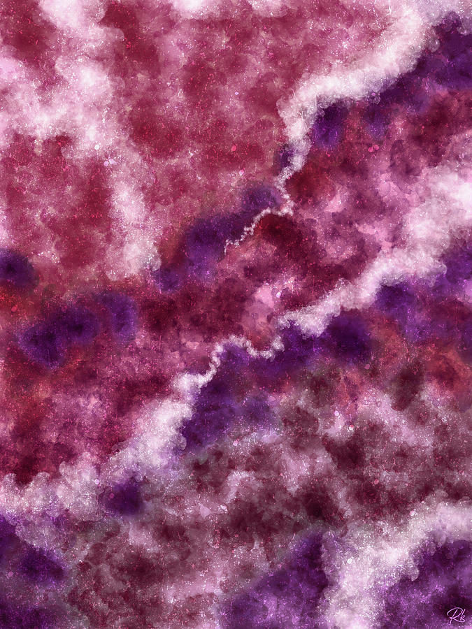 Purple Clouds - Contemporary Abstract - Abstract Expressionist painting - Purple, Violet, Lavender Mixed Media by Studio Grafiikka
