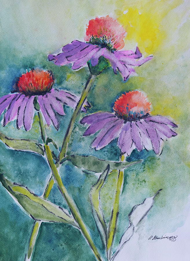 Purple Cone Flowers Painting by Patty Strubinger - Fine Art America