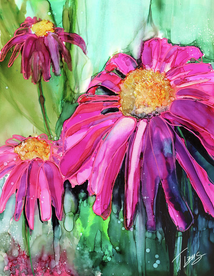 Purple Coneflower Painting by Julie Tibus