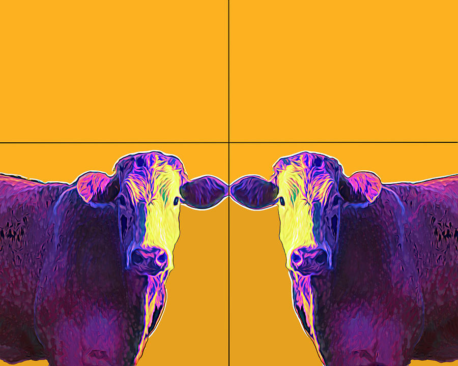 Purple Cow Art  Digital Art by Ann Powell