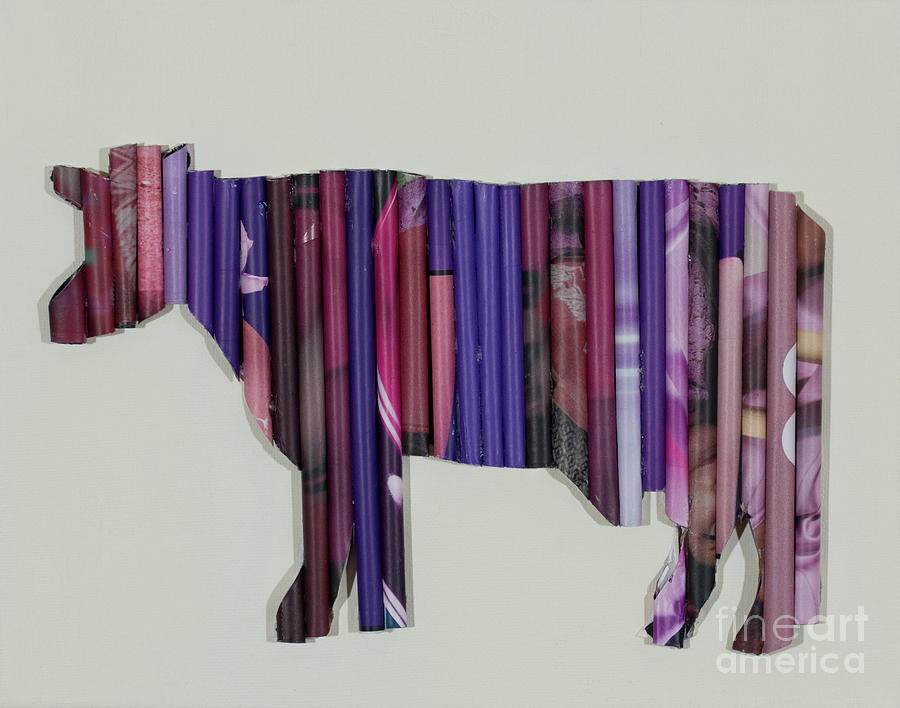 Purple Cow One Mixed Media by Norma Appleton