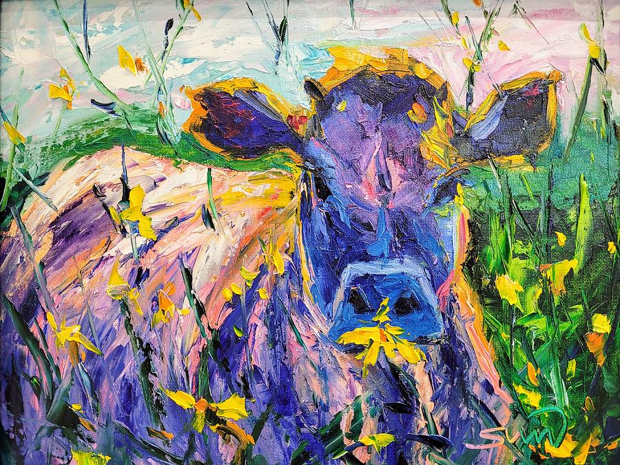 Purple Cow Painting by Sun Sohovich Fine Art America