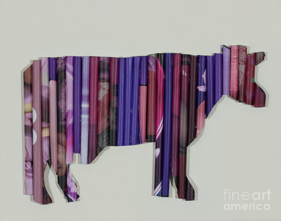 Purple Cow Two Mixed Media by Norma Appleton