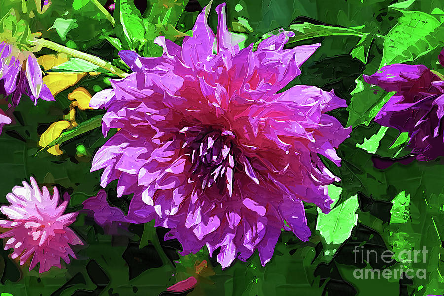 Botanical Digital Art - Purple Dahlia Perfection by Kirt Tisdale Botanical Digital Art - Purple Dahlia Perfection by Kirt Tisdale